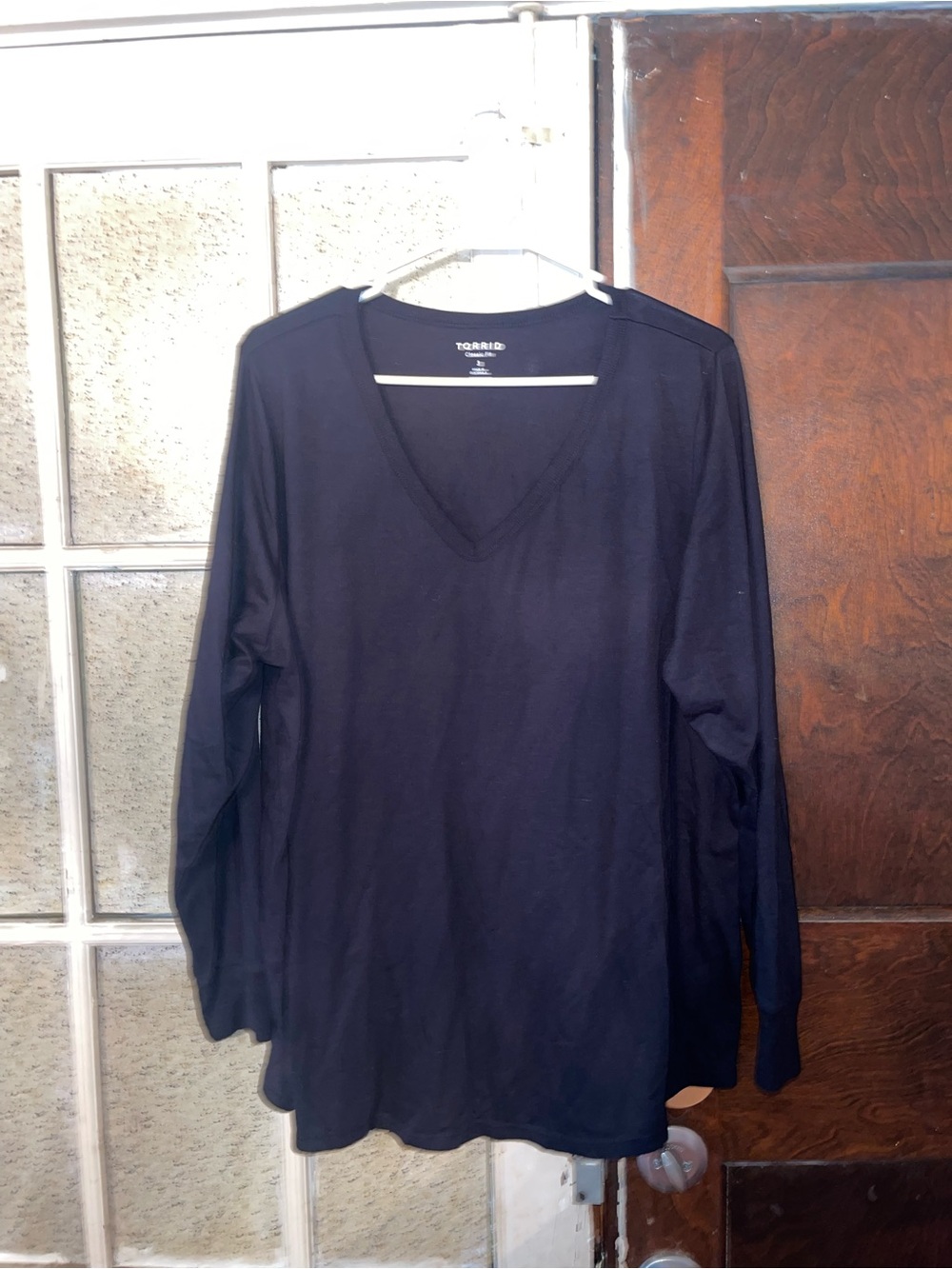 torrid Black Long Sleeve V-Neck Tee